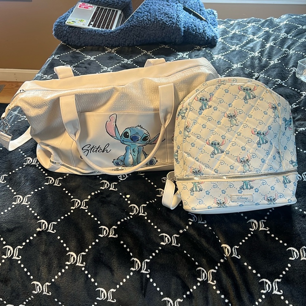 Disney Stitch duffle and backpack duo